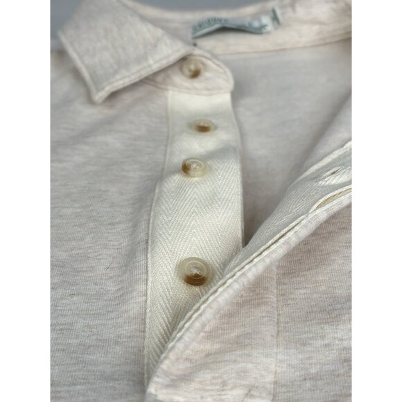 Criquet Collared Sweatshirt Men’s L Heathered Oatmeal Rugby ¼ Button Stretch - Picture 8 of 16